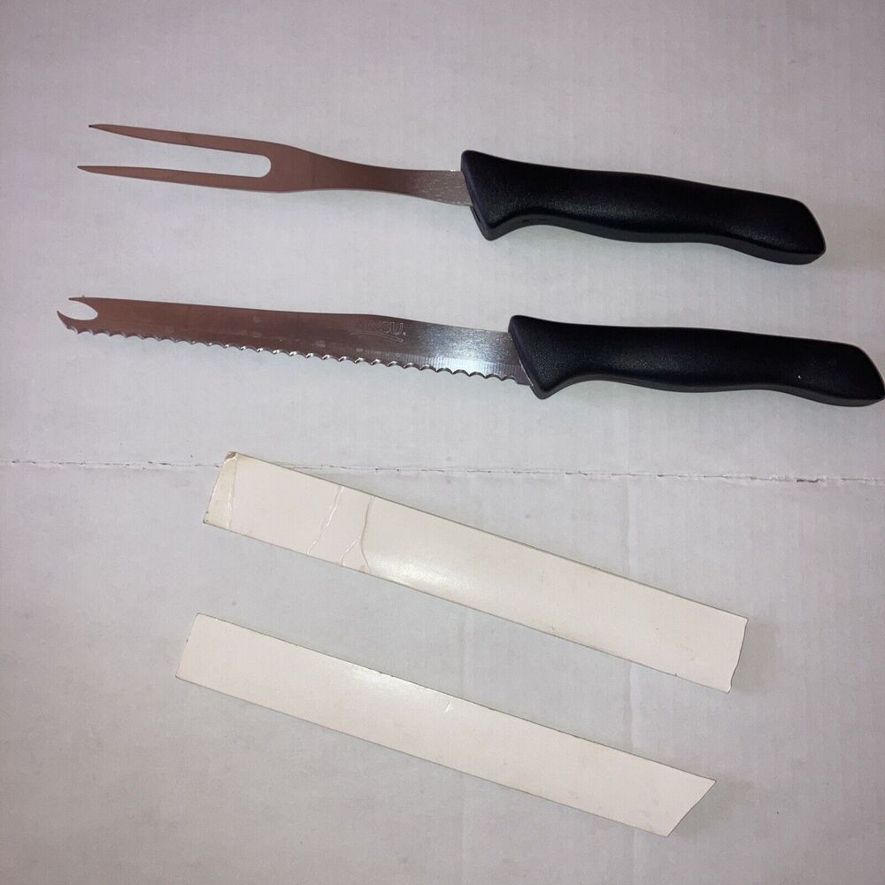 Ginsu Fork & Serrated Carving Knife Set Deluxe